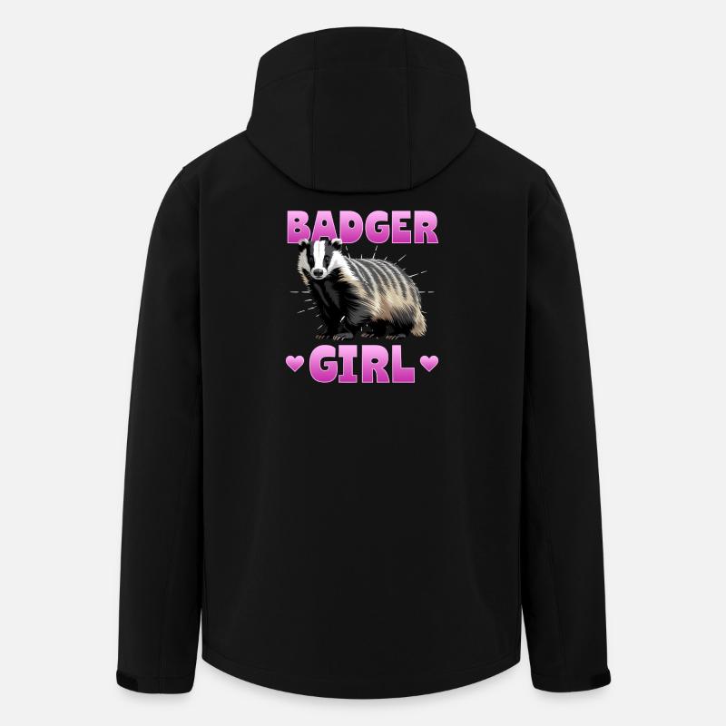 Funny Animal Badger - Recycelte Männer Softshell-Jacke von Stanley/Stella - Schwarz