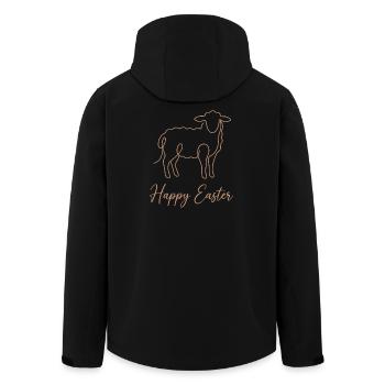 Joyeuses Pâques, Chemise de printemps Lamb Twin, Sweat à capuche, sac - Veste softshell homme en polyester recyclé Stanley/Stella - noir - Dos - AI Model Male 185 light (185cm)