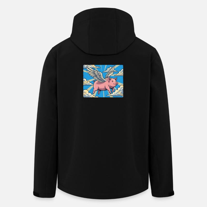 Pig flight in the cloud beam - Men’s Recycled Softshell Jacket by Stanley/Stella - black