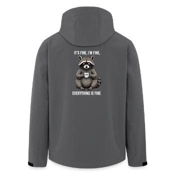 Its Fine Im Fine Kaffee Waschbär Humor - Recycelte Männer Softshell-Jacke von Stanley/Stella - Anthrazit - Hinten - AI Model Male 185 light (185cm)