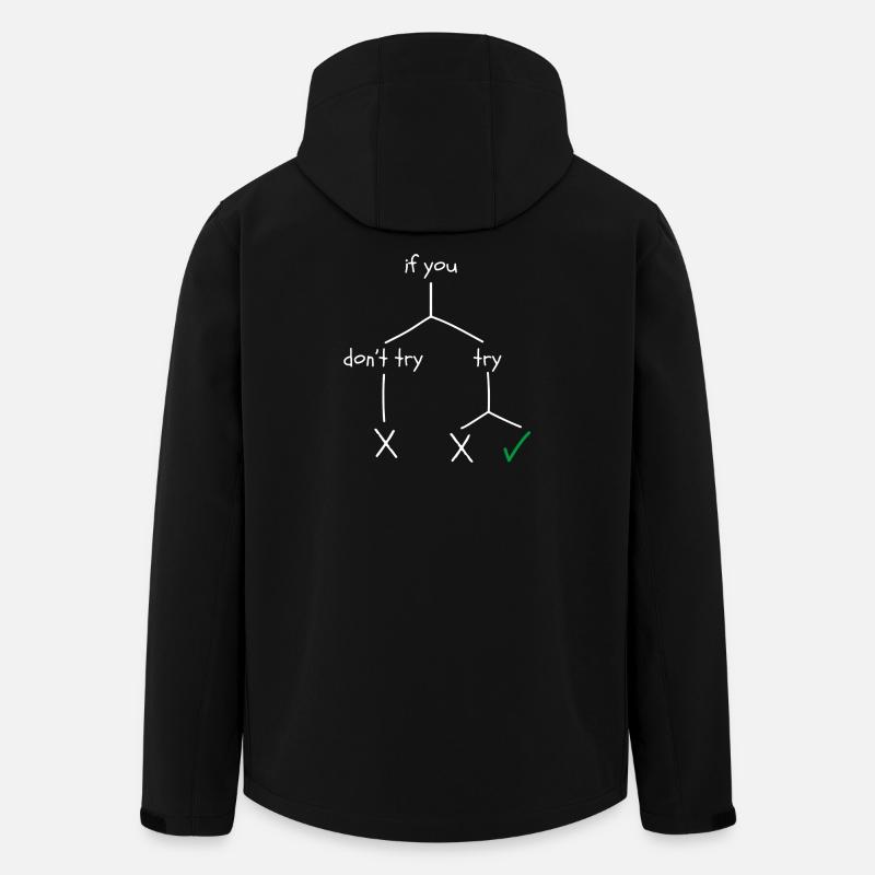 Motivierendes Design über Mut und Ausdauer - Recycelte Männer Softshell-Jacke von Stanley/Stella - Schwarz