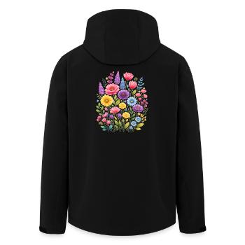 Jardin de fleurs sauvages vintage Flower Women - Veste softshell homme en polyester recyclé Stanley/Stella - noir - Dos - AI Model Male 185 light (185cm)