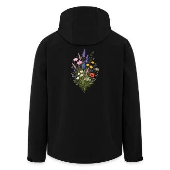 Jardin de fleurs sauvages vintage Flower Women - Veste softshell homme en polyester recyclé Stanley/Stella - noir - Dos - AI Model Male 185 light (185cm)