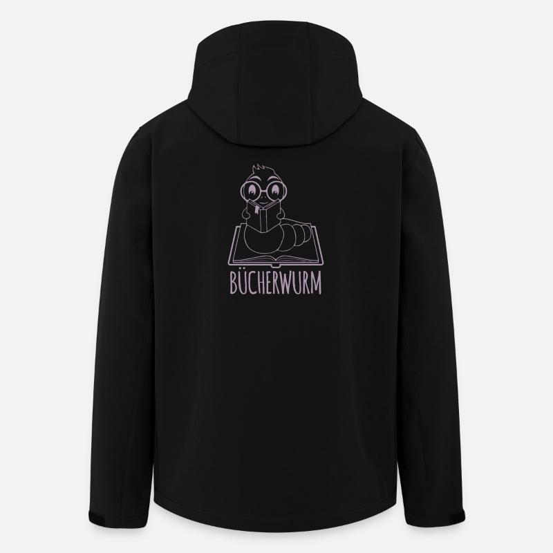 Bücherwurm Silhouette Minimalistisch Nerd - Recycelte Männer Softshell-Jacke von Stanley/Stella - Schwarz