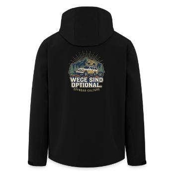 Offroad Spruch - Wege Sind Optional Retro - Recycelte Männer Softshell-Jacke von Stanley/Stella - Schwarz - Hinten - AI Model Male 185 light (185cm)