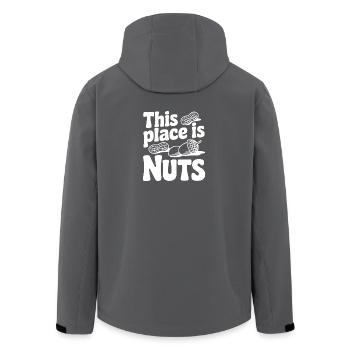 This Place is Nuts - Men’s Recycled Softshell Jacket by Stanley/Stella - anthracite - Back - AI Model Male 185 light (185cm)