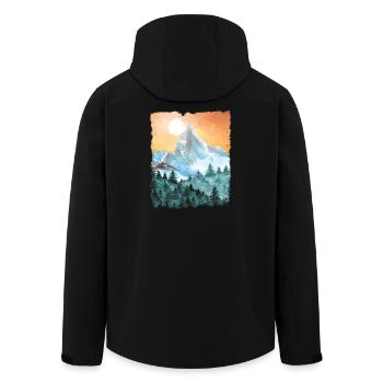 Wandern Berge Wanderung Vintage - Recycelte Männer Softshell-Jacke von Stanley/Stella - Schwarz - Hinten - AI Model Male 185 light (185cm)
