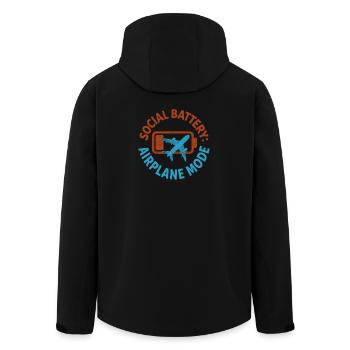 Social Battery Empty | Travel introvert - Men’s Recycled Softshell Jacket by Stanley/Stella - black - Back - AI Model Male 185 light (185cm)