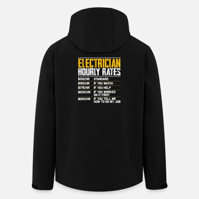 Humour horaire d’électricien - Veste softshell homme en polyester recyclé Stanley/Stella - noir