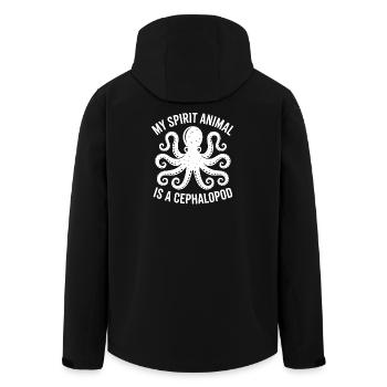 Oktopus Spirit Tier - Recycelte Männer Softshell-Jacke von Stanley/Stella - Schwarz - Hinten - AI Model Male 185 light (185cm)