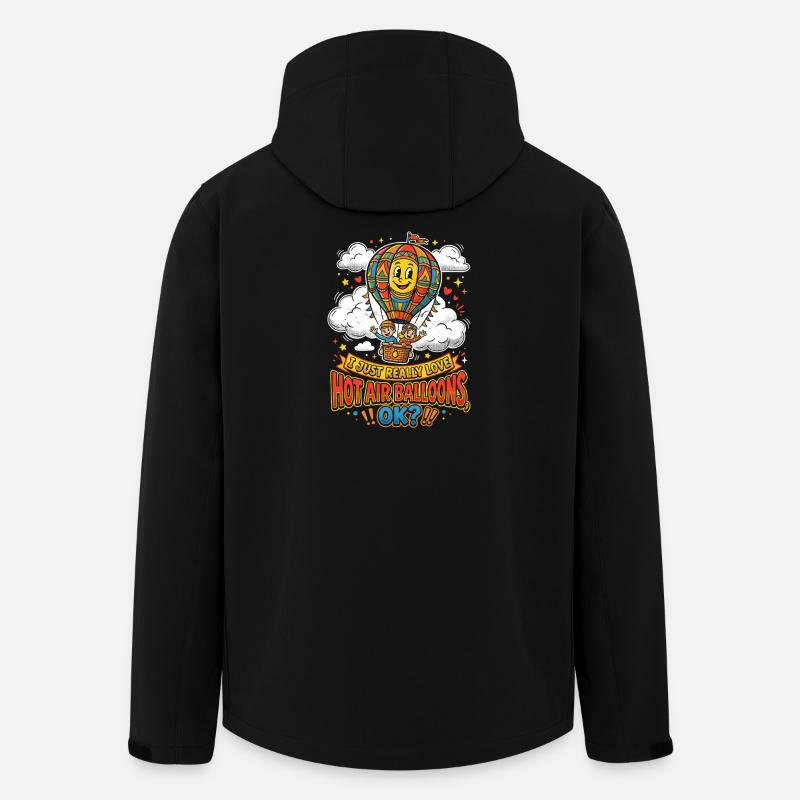 Luftballonfreude: Bunter Motiv - Recycelte Männer Softshell-Jacke von Stanley/Stella - Schwarz