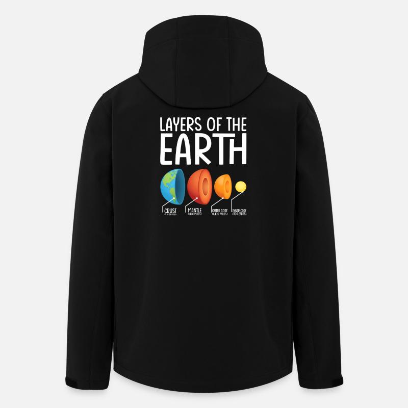 Erdschichten Explodiertes Diagramm - Recycelte Männer Softshell-Jacke von Stanley/Stella - Schwarz