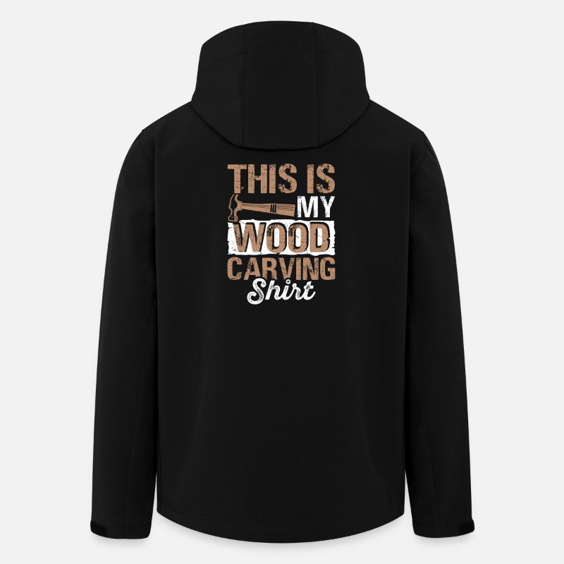 Træskæringsskjorte Træbillede - Stanley/Stella herre softshelljakke i genanvendt polyester Discoverer - sort