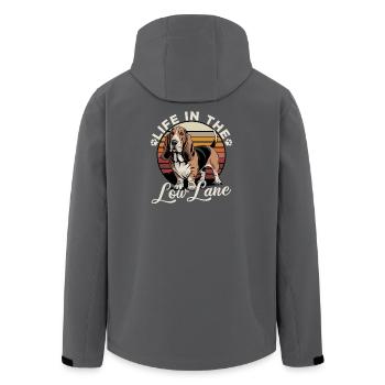 Funny Dog Breed Basset Hound - Recycelte Männer Softshell-Jacke von Stanley/Stella - Anthrazit - Hinten - AI Model Male 185 light (185cm)