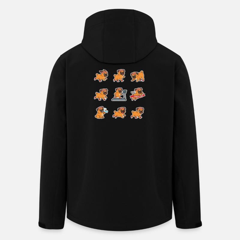 Funny Pug Jogging Marathon Runner - Men’s Recycled Softshell Jacket by Stanley/Stella - black