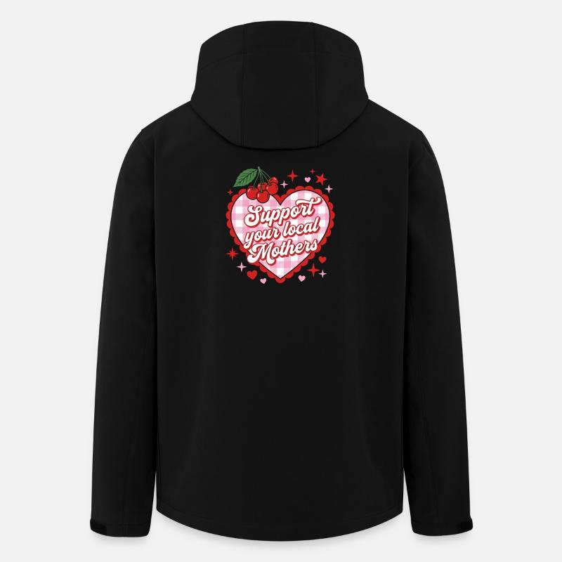 Unterstütze lokale Mütter Herzdesign - Recycelte Männer Softshell-Jacke von Stanley/Stella - Schwarz