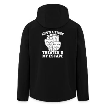 Theater Life´s A Stage Actor Musical Theatre - Recycelte Männer Softshell-Jacke von Stanley/Stella - Schwarz - Hinten - AI Model Male 185 light (185cm)