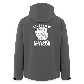 La vie théâtrale est un acteur de scène Théâtre musical - Veste softshell homme en polyester recyclé Stanley/Stella - charbon - Dos - AI Model Male 185 light (185cm)