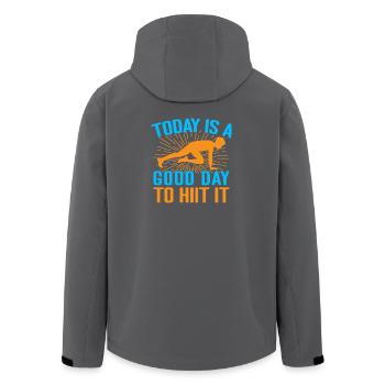 Fitness Fanatics Today A Good Day To Hiit - Recycelte Männer Softshell-Jacke von Stanley/Stella - Schwarz - Hinten - AI Model Male 185 light (185cm)
