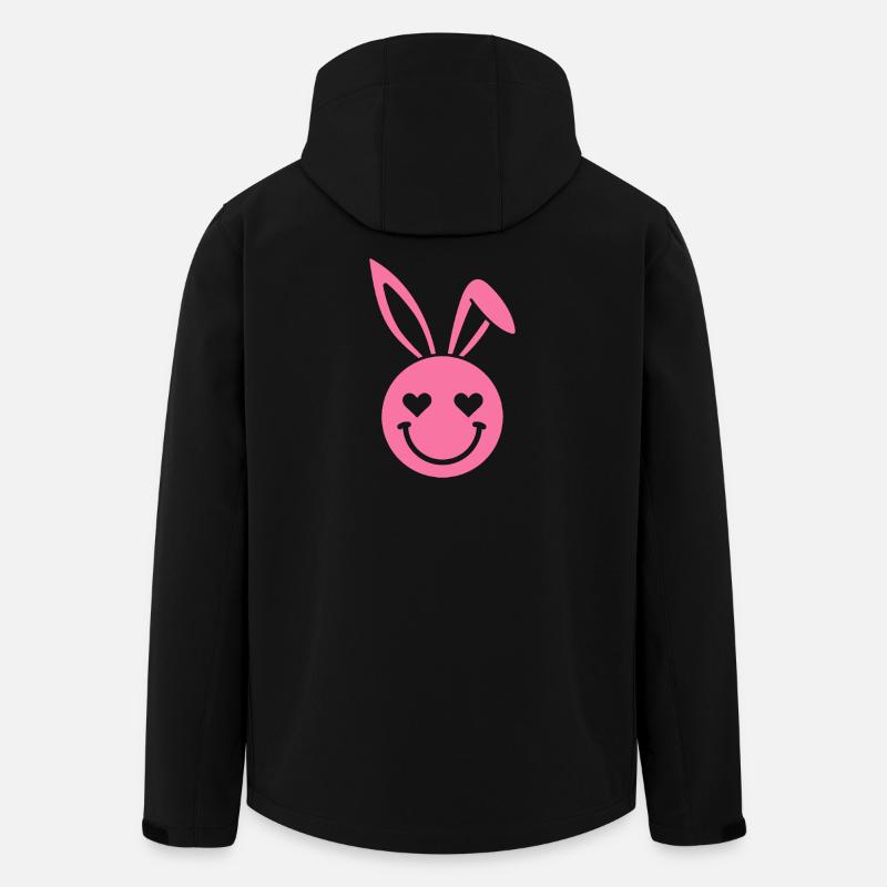 Pink Bunny Herzaugen - Recycelte Männer Softshell-Jacke von Stanley/Stella - Schwarz