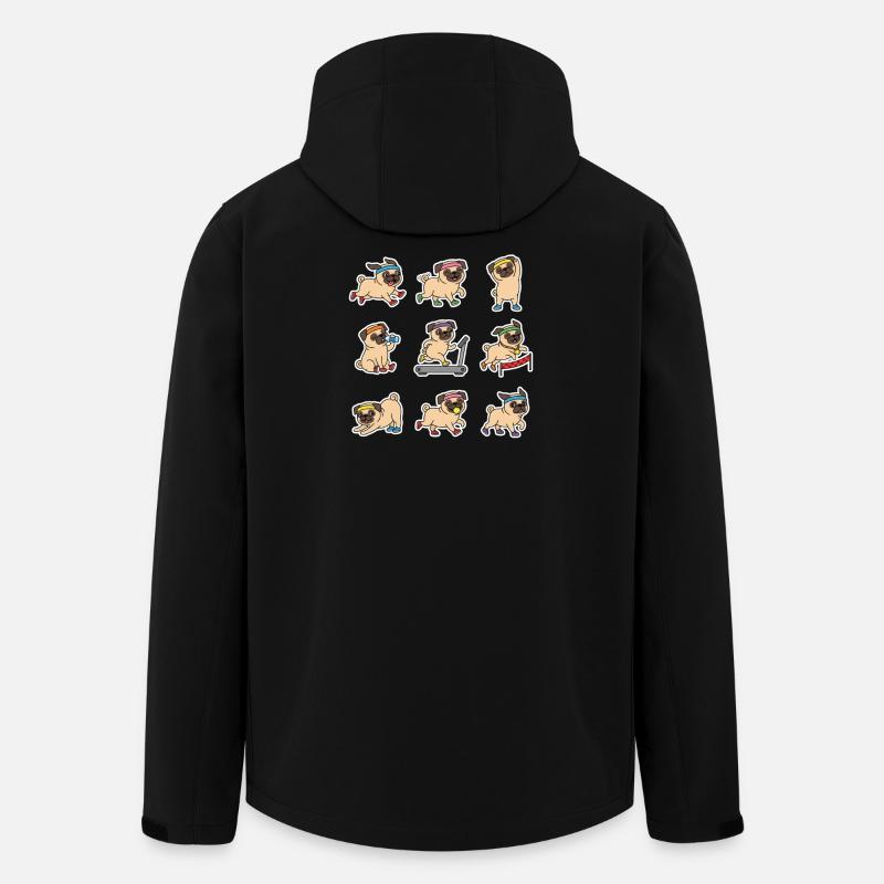 Funny Pug Jogging Marathon Runner - Men’s Recycled Softshell Jacket by Stanley/Stella - black