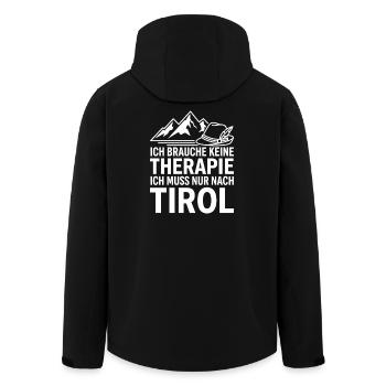 Tirol Urlaubs Spruch Tiroler Berge Wandern - Recycelte Männer Softshell-Jacke von Stanley/Stella - Schwarz - Hinten - AI Model Male 185 light (185cm)
