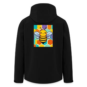 bee - Men’s Recycled Softshell Jacket by Stanley/Stella - black - Back - AI Model Male 185 light (185cm)