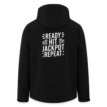 Joueur de casino prêt à gagner le jackpot à répétition - Veste softshell homme en polyester recyclé Stanley/Stella - noir - Dos - AI Model Male 185 light (185cm)