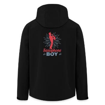 Garçon jouant du saxophone - Veste softshell homme en polyester recyclé Stanley/Stella - noir - Dos - AI Model Male 185 light (185cm)