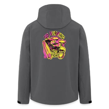 Surfing Against War Freedom - Men’s Recycled Softshell Jacket by Stanley/Stella - black - Back - AI Model Male 185 light (185cm)