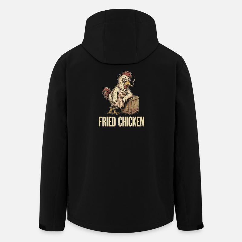 Retro Chicken: Fried Chicken - Men’s Recycled Softshell Jacket by Stanley/Stella - black