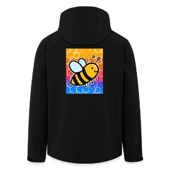 bee - Men’s Recycled Softshell Jacket by Stanley/Stella - black - Back - AI Model Male 185 light (185cm)