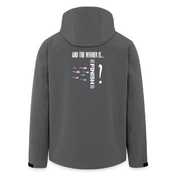 And the winner is sperm race funny - Men’s Recycled Softshell Jacket by Stanley/Stella - anthracite - Back - AI Model Male 185 light (185cm)