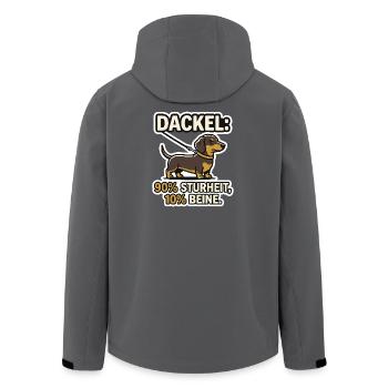 Dackel 90% Stur - Lustiges Hund Retro Design - Recycelte Männer Softshell-Jacke von Stanley/Stella - Anthrazit - Hinten - AI Model Male 185 light (185cm)