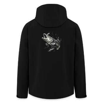 Hecht Angler - Recycelte Männer Softshell-Jacke von Stanley/Stella - Schwarz - Hinten - AI Model Male 185 light (185cm)