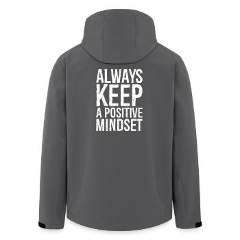 always keep a positive mindset - Men’s Recycled Softshell Jacket by Stanley/Stella - black - Back - AI Model Male 185 light (185cm)