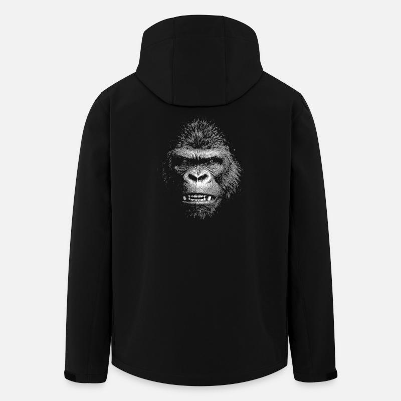 Gorilla - Recycelte Männer Softshell-Jacke von Stanley/Stella - Schwarz