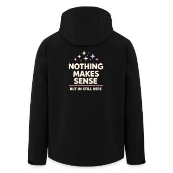 Existenzieller Humor, Nihilismus, Humor, - Recycelte Männer Softshell-Jacke von Stanley/Stella - Schwarz - Hinten - AI Model Male 185 light (185cm)