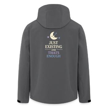 Existenzieller Humor, Nihilismus, Humor, - Recycelte Männer Softshell-Jacke von Stanley/Stella - Schwarz - Hinten - AI Model Male 185 light (185cm)