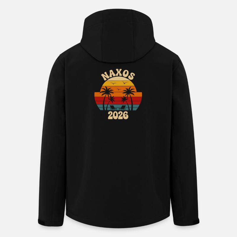 Naxos Sonnenuntergang 2026 - Recycelte Männer Softshell-Jacke von Stanley/Stella - Schwarz