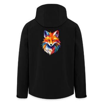 Colorful Fox Polygon Design – Moderne Fuchs Kunst - Recycelte Männer Softshell-Jacke von Stanley/Stella - Schwarz - Hinten - AI Model Male 185 light (185cm)
