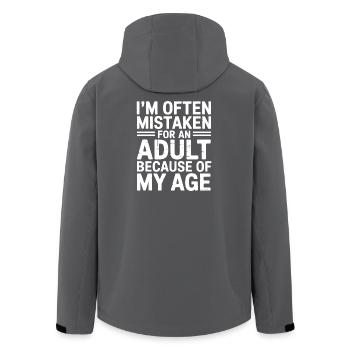Spruch jung aussehen Alter Humor lustig Geschenk - Recycelte Männer Softshell-Jacke von Stanley/Stella - Anthrazit - Hinten - AI Model Male 185 light (185cm)