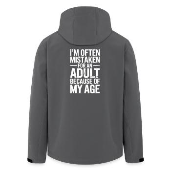 Spruch jung aussehen Alter Humor lustig Geschenk - Recycelte Männer Softshell-Jacke von Stanley/Stella - Anthrazit - Hinten - AI Model Male 185 light (185cm)
