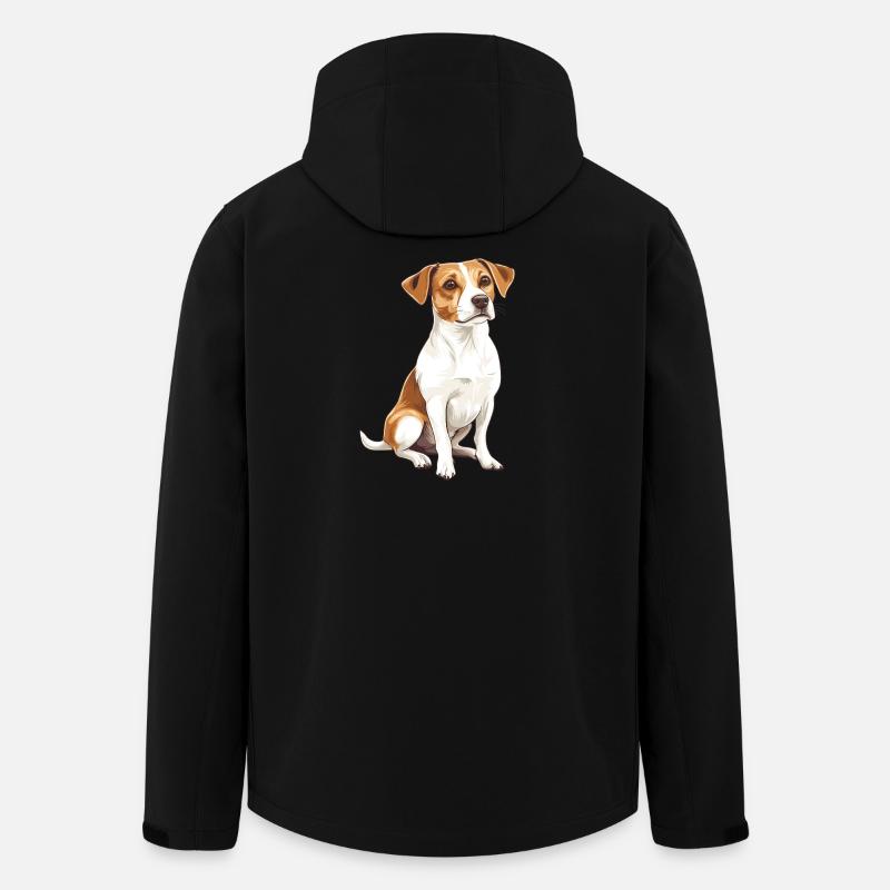 Jack Russel Terrier Design Illustration - Men’s Recycled Softshell Jacket by Stanley/Stella - black
