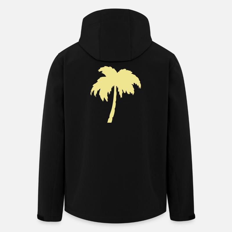 Silhouette de palmier jaune - Veste softshell homme en polyester recyclé Stanley/Stella - noir
