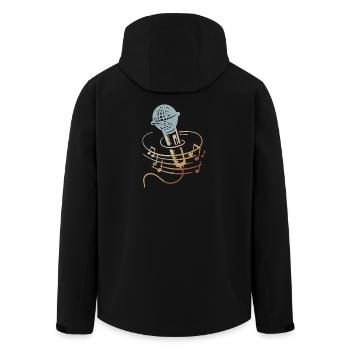 Chanteur Microphone Karaoké Musicien Microphone Chant - Veste softshell homme en polyester recyclé Stanley/Stella - noir - Dos - AI Model Male 185 light (185cm)