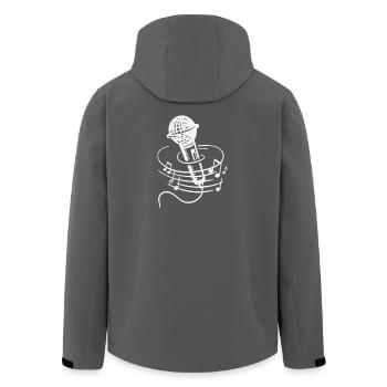 Chanteur Microphone Karaoké Musicien Microphone Chant - Veste softshell homme en polyester recyclé Stanley/Stella - noir - Dos - AI Model Male 185 light (185cm)