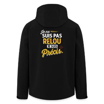 Je ne suis pas relou je suis précis - humour - Veste softshell homme en polyester recyclé Stanley/Stella - noir - Dos - AI Model Male 185 light (185cm)