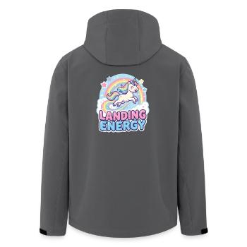 Landing Energy Unicorn Rainbow - Men’s Recycled Softshell Jacket by Stanley/Stella - anthracite - Back - AI Model Male 185 light (185cm)