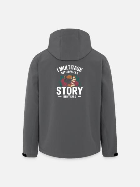Hörbücher Multitasking Stories Bücher Nerd - Recycelte Männer Softshell-Jacke von Stanley/Stella - Schwarz